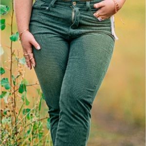Green corduroy pants